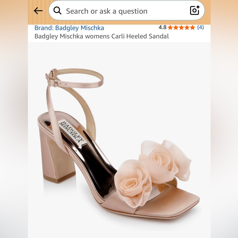 Badgley Mischka Carli Women's Heel Sandals in Blush Nude